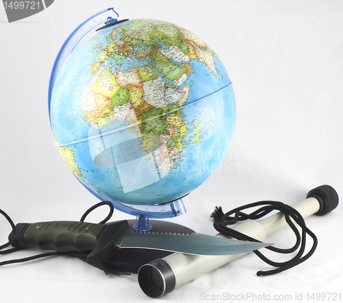 Image of globe and a spyglass