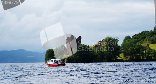 Image of Loch ness monster in scotland