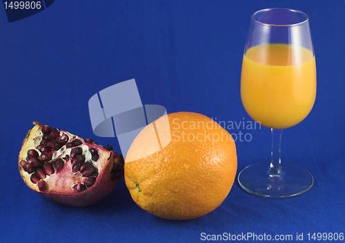 Image of Pomegranate, orange and juice