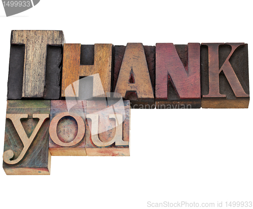 Image of thank you in letterpress type