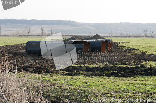 Image of Old metal pipes dismantled for scrap 