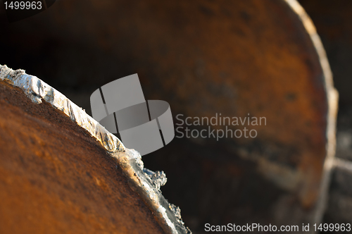 Image of Old metal pipes dismantled for scrap 