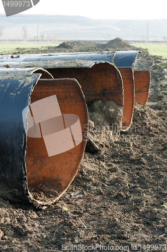 Image of Old metal pipes dismantled for scrap 