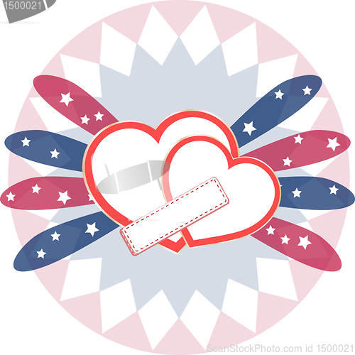 Image of Heart love card, valentine day abstract background, vector