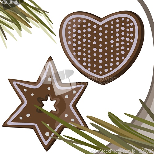 Image of Gingerbread stars, heart