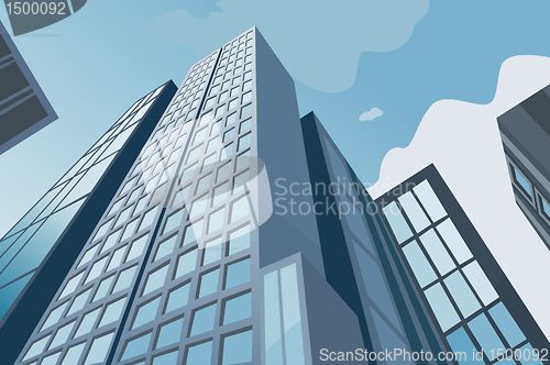 Image of High skyscrapers on a background of the blue sky