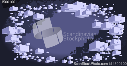 Image of Abstract image of blue cubes