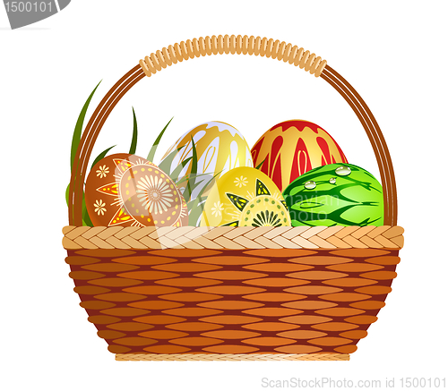 Image of Basket with easter eggs