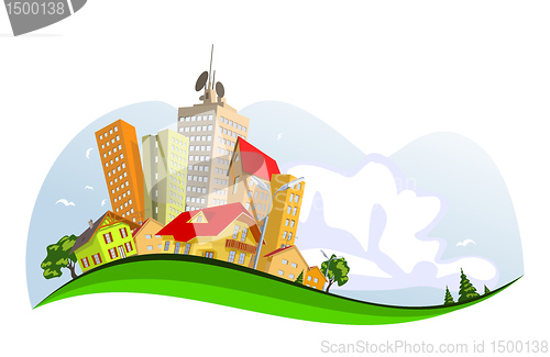 Image of Abstract vector city - summer