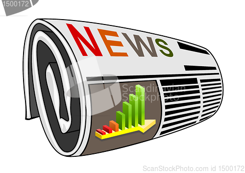 Image of Rolled newspaper vector