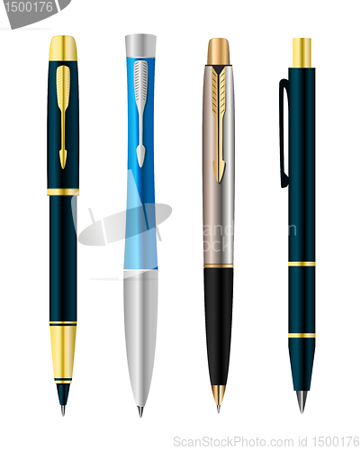 Image of Vector illustration of set colorful pens
