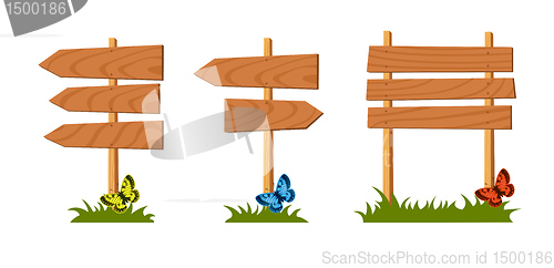 Image of Set of wooden sign vector