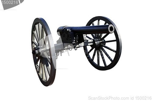 Image of Civil War Era Cannon against White