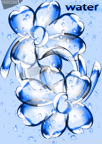 Image of Flowers from water drops