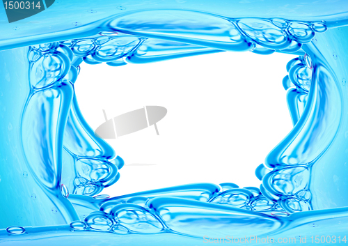 Image of Blue framework from water