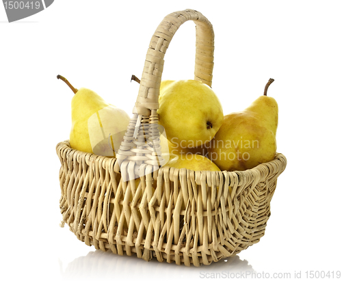 Image of Yellow Pears In A Basket