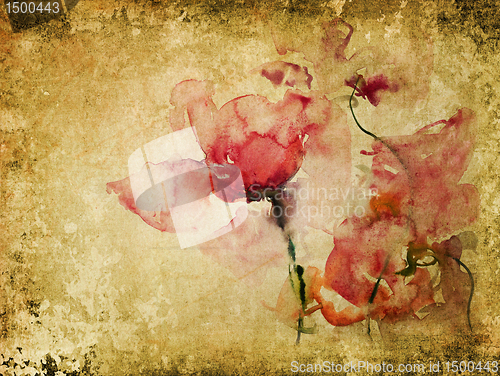 Image of texture with watercolor roses