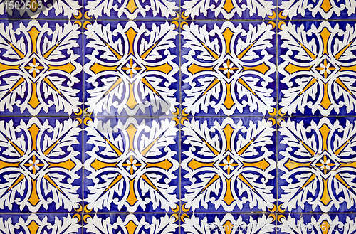 Image of Traditional Portuguese glazed tiles