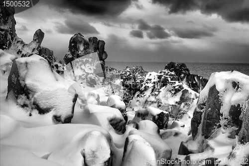 Image of Beautiful seascape. Sea and rock