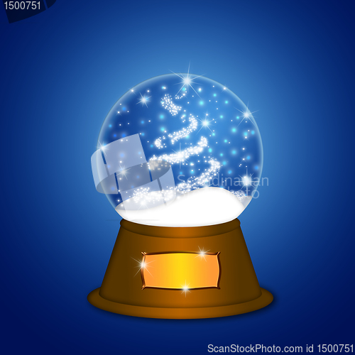 Image of Water Snow Globe with Christmas Tree Sparkles