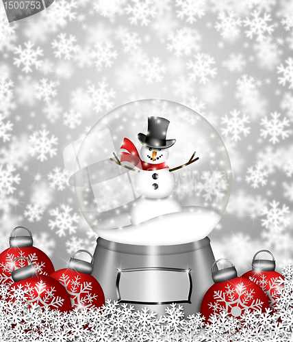 Image of Snow Globe Snowman and Christmas Tree Ornaments