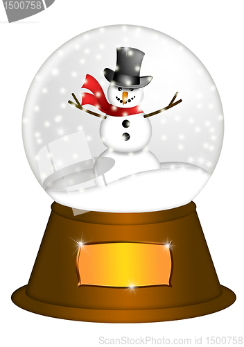 Image of Water Snow Globe with Snowman Illustration