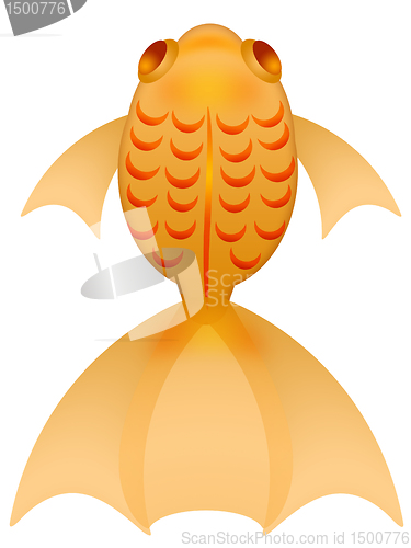 Image of Fancy Goldfish Illustration Top View Isolated on White