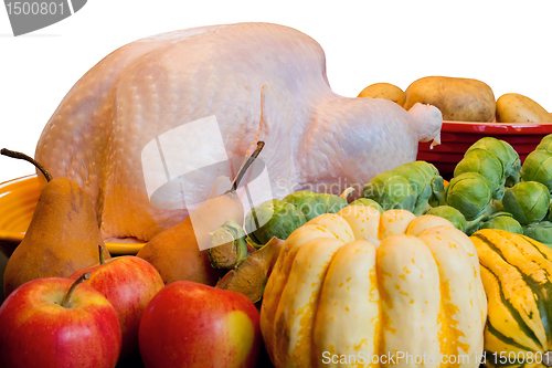Image of Thanksgiving Turkey Dinner Cooking Ingredients Closeup