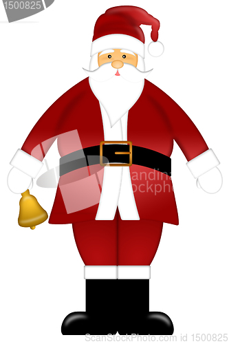 Image of Santa Claus Ringing Bell Clipart Isolated on White Background