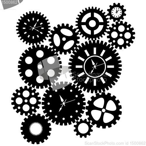 Image of Time Clock Gears Clipart