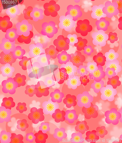 Image of Spring Time Cherry Blossom Seamless Tile Background