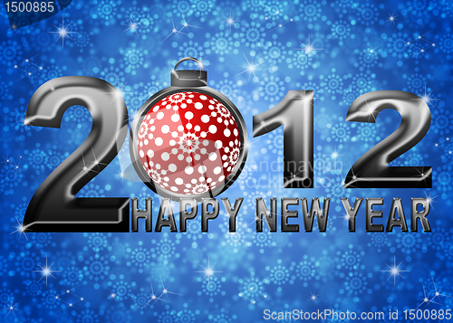 Image of 2012 Happy New Year Snowflakes Ornament Illustration