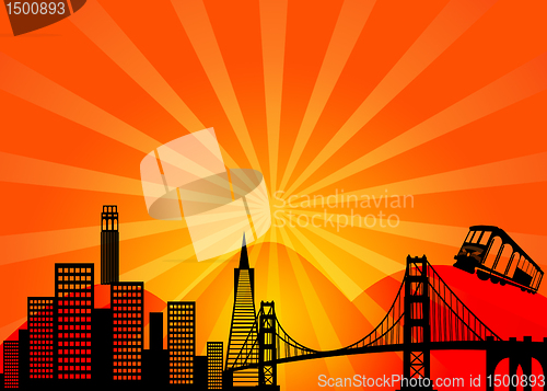 Image of San Francisco California City Skyline Clipart