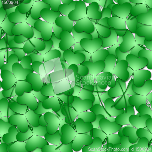 Image of St Patricks Day Shamrock Leaves Seamless Background