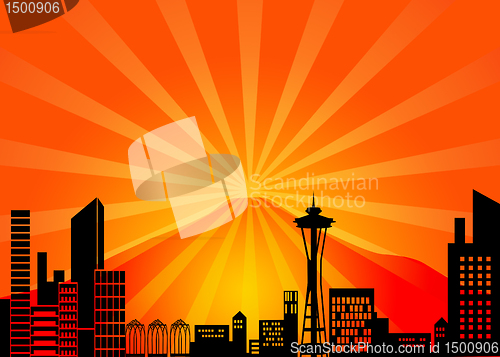 Image of Seattle Washington City Skyline