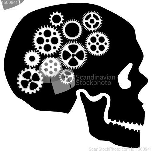 Image of Skull with Gears Clipart