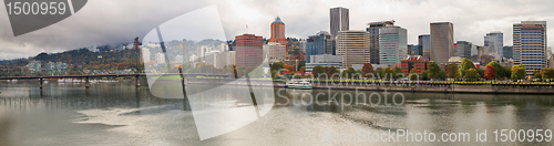 Image of City of Portland Oregon in the Fall Panorama