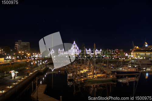 Image of Parliament Buildings from the Inner Harbour in Victoria BC