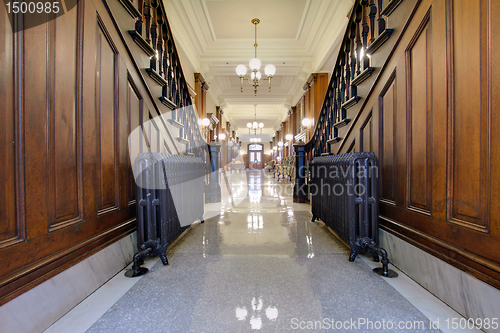 Image of Hallway with Antique Radiator in Pioneer Courthouse