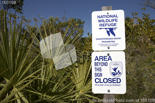 Image of sign stating national wildlife refuge