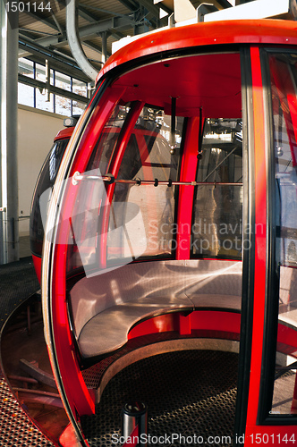 Image of Red alpine cable car