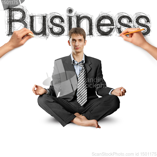 Image of sketch word business with businessman