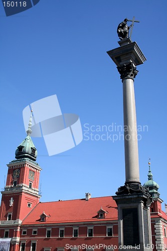 Image of Royal Palace in Warsaw and the Column of King Sigmundus