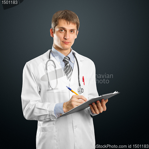Image of young doctor man with stethoscope