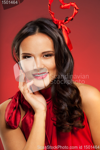 Image of Girl with Valentine day hairstyle