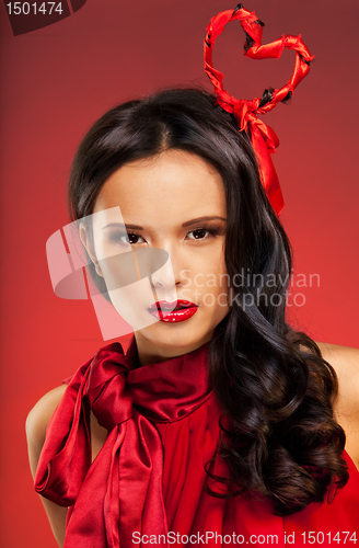 Image of Girl with Valentine day hairstyle