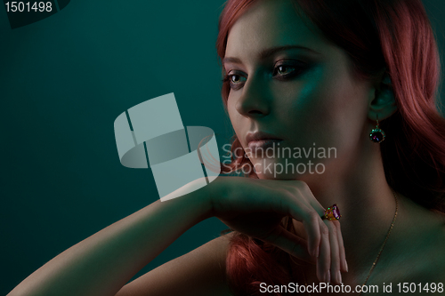 Image of Close-up portrait  of woman