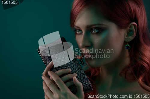 Image of Beauty portrait with purse