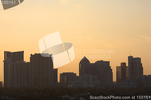 Image of Early evening skyline view of fort lauderdale