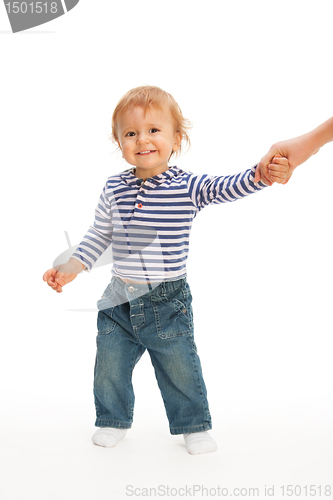 Image of Cute kid pulling parent's hand